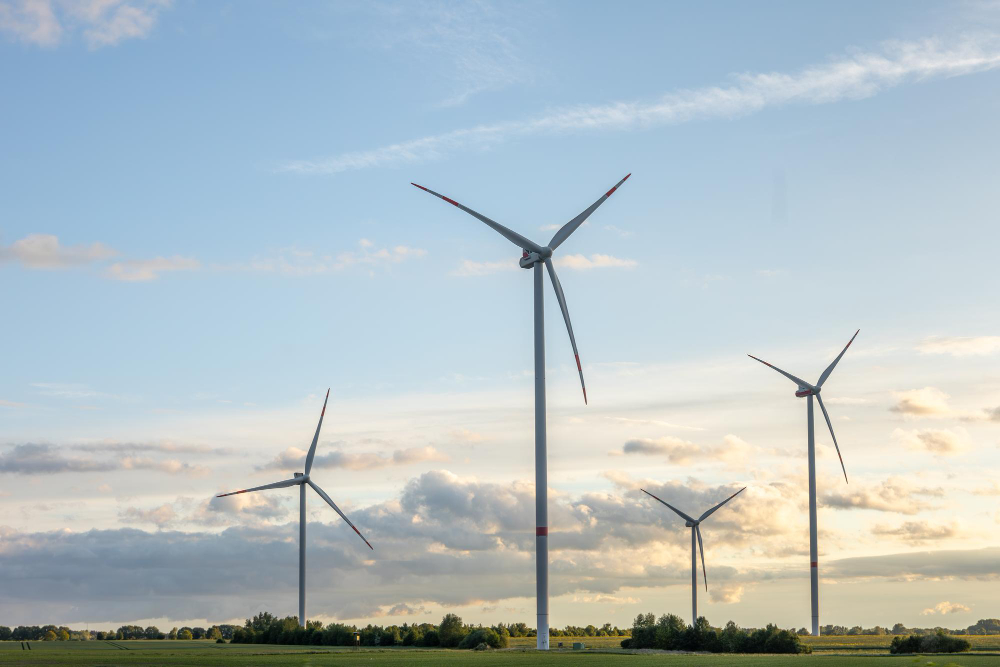 Éolienne en fonctionnement dans un champ